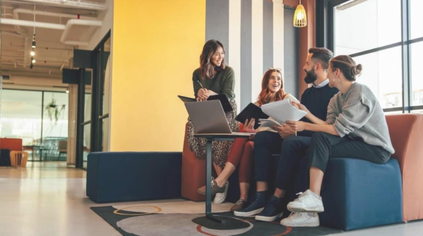 Professional workspace with traffic analytics dashboard